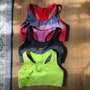 Nike Sports Bra Trio - Red, Black, Yellow